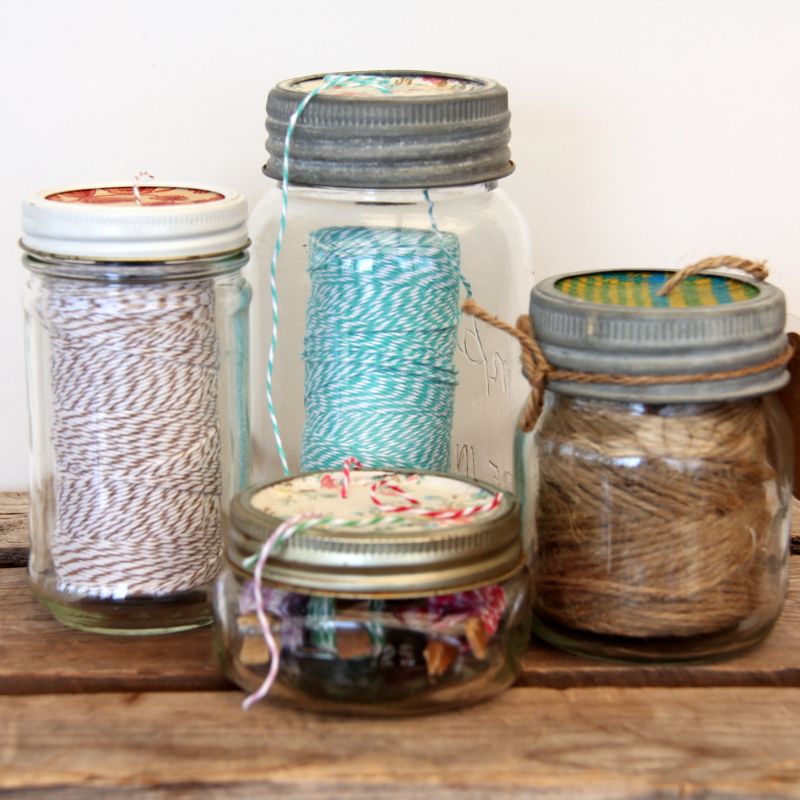 diy-garden-or-craft-string-dispenser | mason jars wide mouth