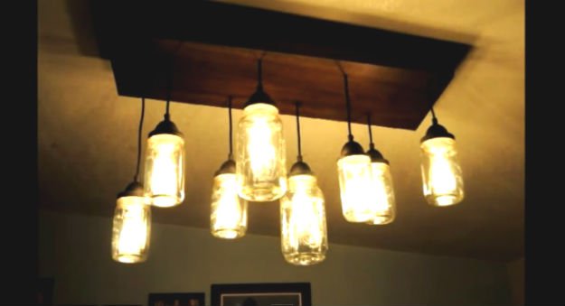 Mason Jar Chandeliers | Ingenious DIY Mood Lighting Ideas