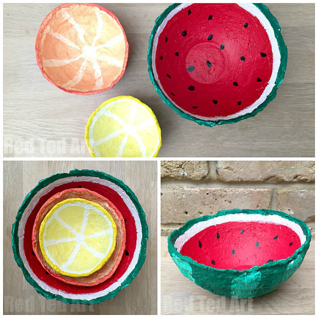 Make Some Papier Mache Summer Fruit Bowls | Easy And Fun Summer Crafts | DIY Projects