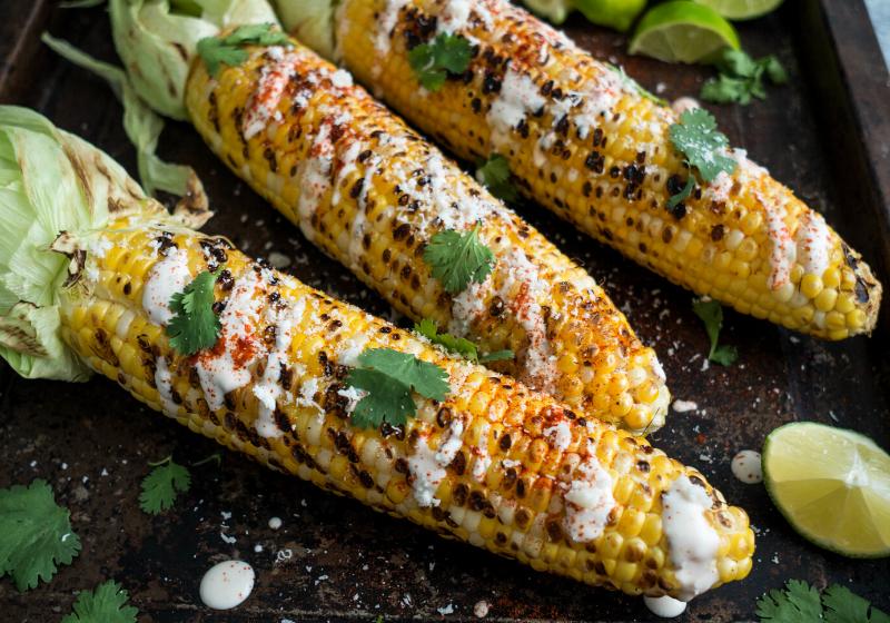 grilled corn cobs sauce coriander lime | summer bbq recipes