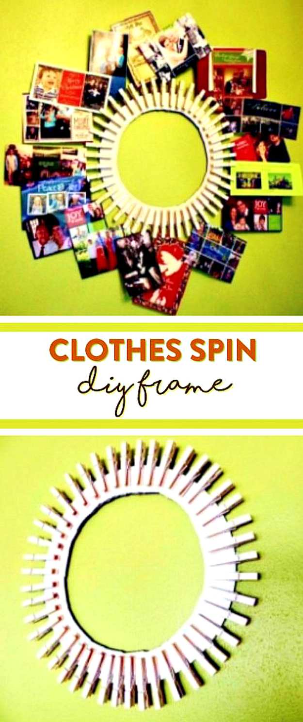Clothespin DIY Frame | DIY Projects for Teens Bedroom | diy crafts for girls