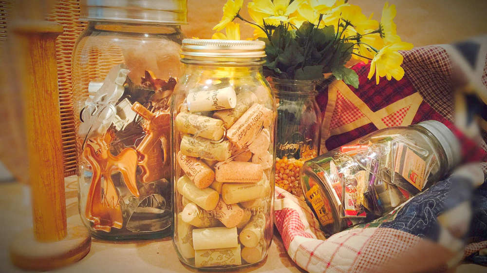 Nostalgic mason jar collection in a rustic background | Our DIY Christmas Ideas Roundup
