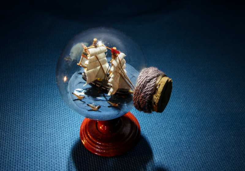 Miniature boat inside a glass bottle | Ship in a Bottle