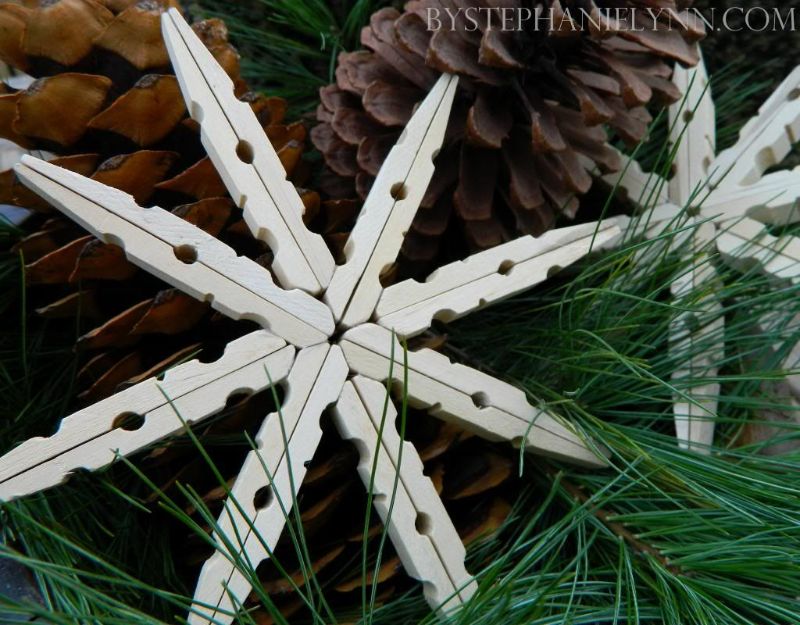 clothespin-snowflakes-handmade-ornament | diy elegant christmas ornaments