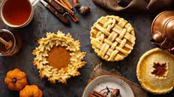 homemade-pumpkin-pies-decorated-fall-leaves | 11 Easy Thanksgiving Desserts | Homemade Sweets You Can Make | Featured
