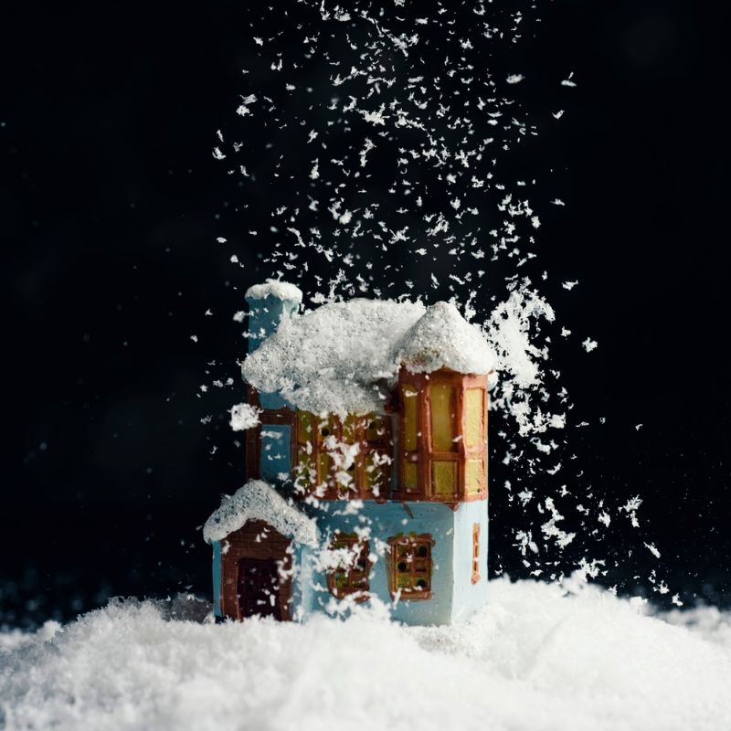 toy-house-on-snow-while-snowing | snow crafts