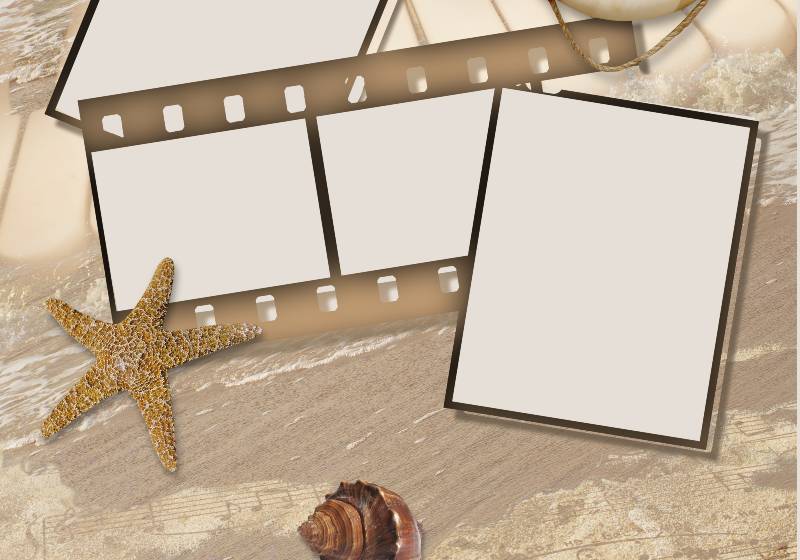 Summer holidays background with Life buoy and space for photo | DIY Sand Pocket