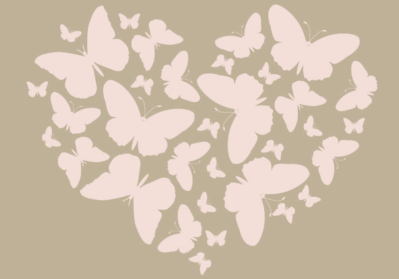 elegant icon much pink butterflies in a heart shape | Heart Butterflies