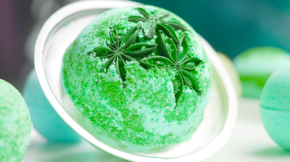 Beauty products for body care on table | DIY Shamrock Shake Bath Bomb And Soap For A Relaxing St. Patrick’s Day | shamrock shake | what is a shamrock shake