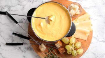 flat lay composition pot delicious cheese | Delicious Irish Appetizers For St. Patrick’s Day | featured