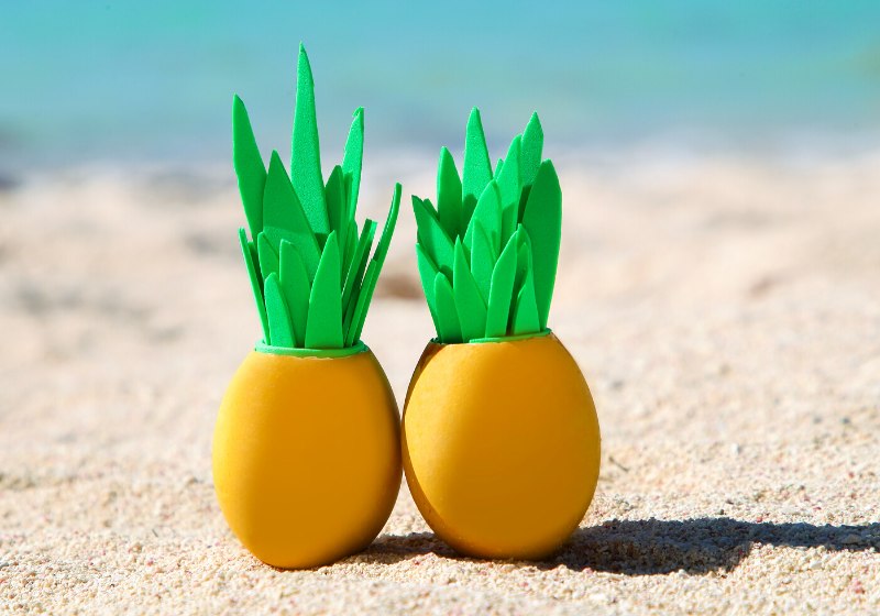 two sunny easter eggs pineapple leaves | best egg designs
