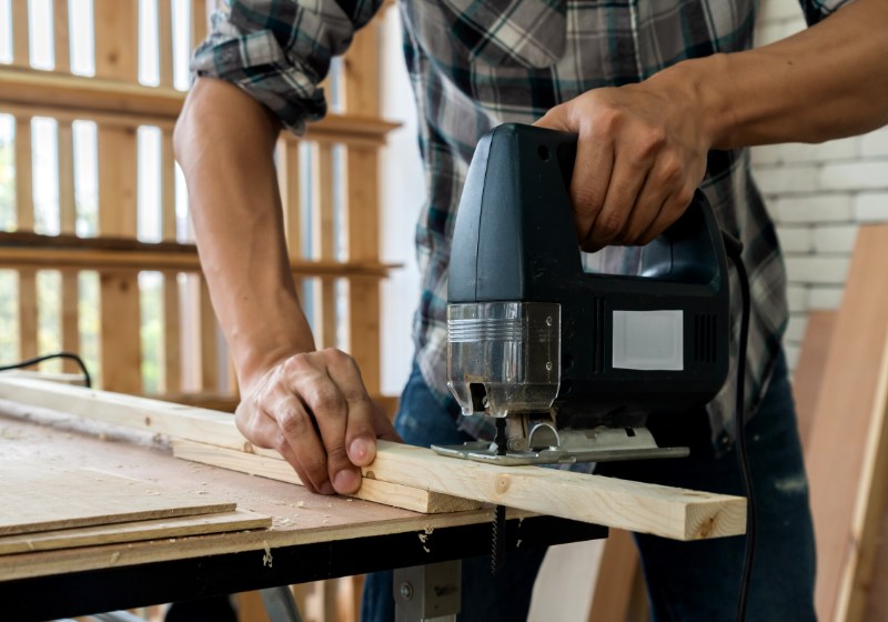 carpenter working on wood craft workshop | diy folding workbench