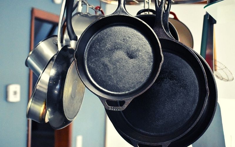 drying cast iron skillet | How To Restore A Rusty Cast Iron Griddle Using A Ball Of Steel Wool 