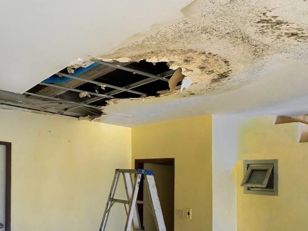 How To Fix Water Damaged Ceiling Texture Shelly Lighting