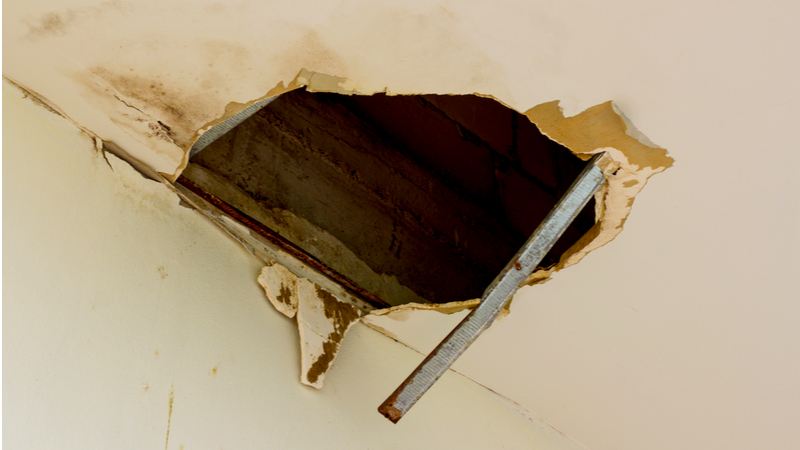 huge hole in the roof from rainwater | A Beginner's Guide To Ceiling Repair | ceiling drywall repair