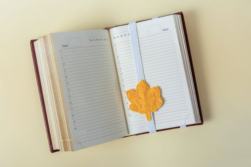  diy thanksgiving crafts | flat-lay-opened-diary-planner-shaped 