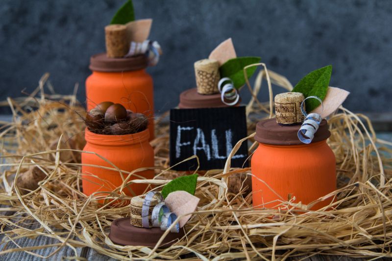  thanksgiving paint crafts | halloween-decoration-orange-cans-form-pumpkin 