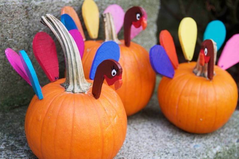 turkey-pumpkin-decoration | how to make pumpkin crafts