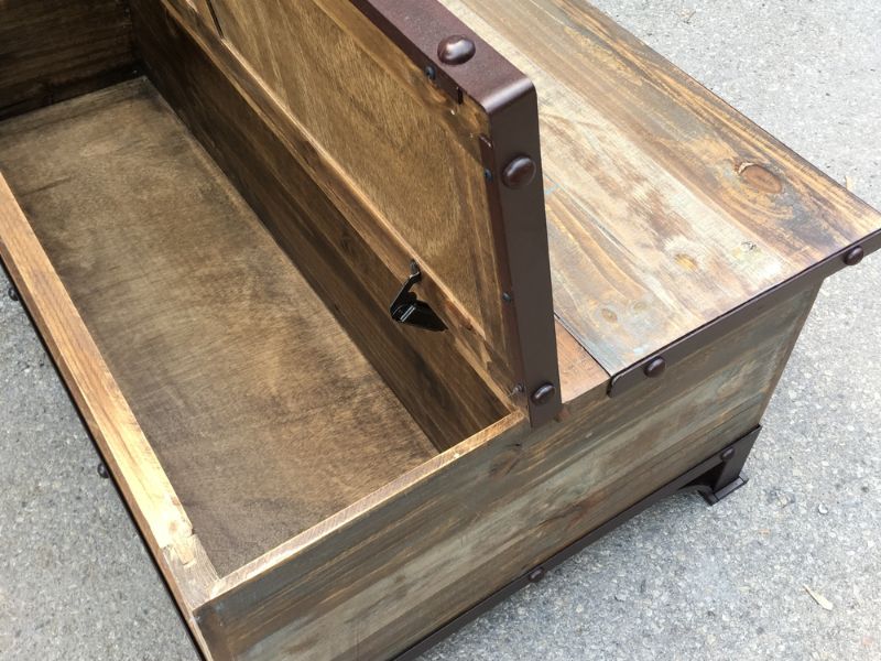 coffee-table-iron-trim-made-mexico | hidden storage box