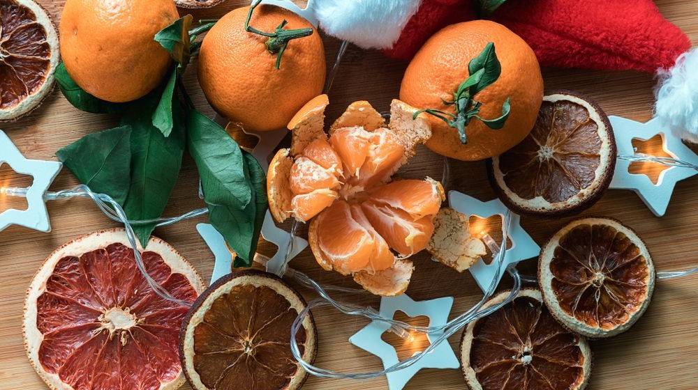 festive-background-citrus-garlands-dried-fruits | 15 Fun Christmas Outdoor Garlands To Make With Your Kids | Featured