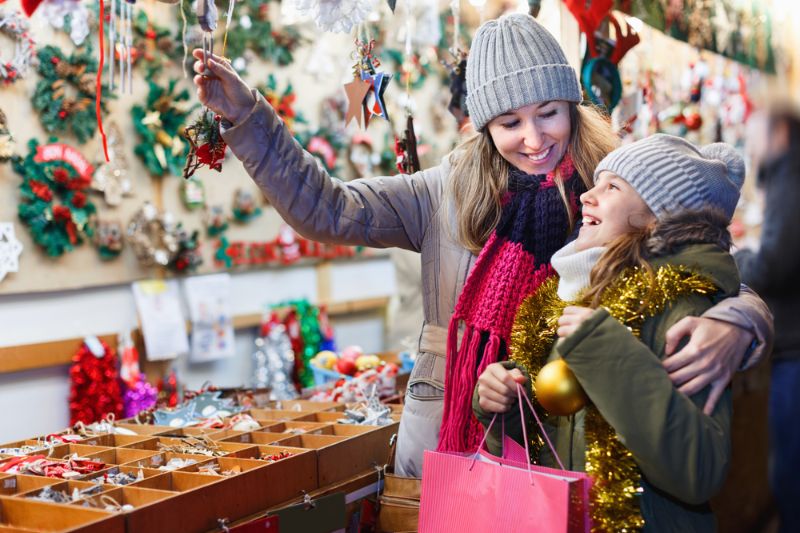 Black friday shopping | smiling-happy-glad-female-her-daughter