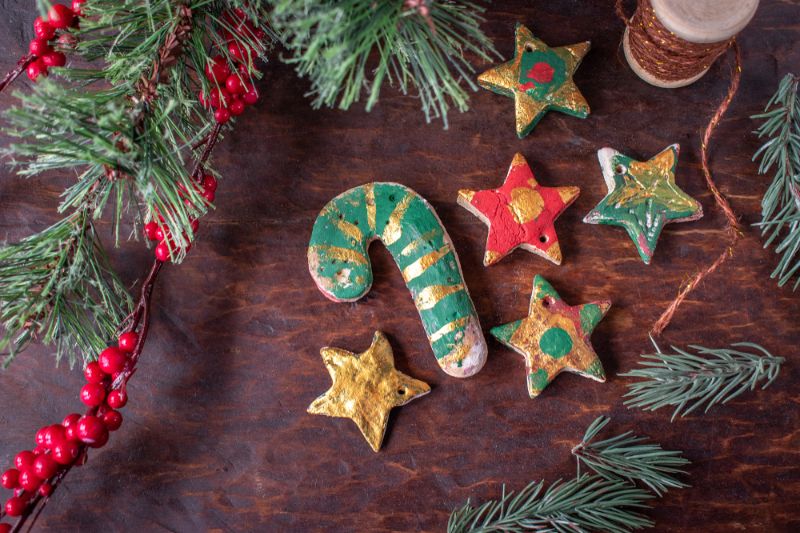 handbemalte-weihnachts-salz-teig-ornamente |  Salzteig Ideen