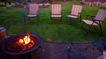 backyard fire pit chairs summer 1825423 | DIY Propane Fire Pit For Chill Evenings | Featured