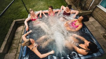 high-angle-view-small-group-female | Budget-Friendly DIY Hot Tub Ideas For That Relaxing Weekend | Featured