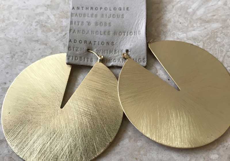 Anthropologie Lunar Cutout Hoop earrings in gold | Anthropologie-Inspired Earrings