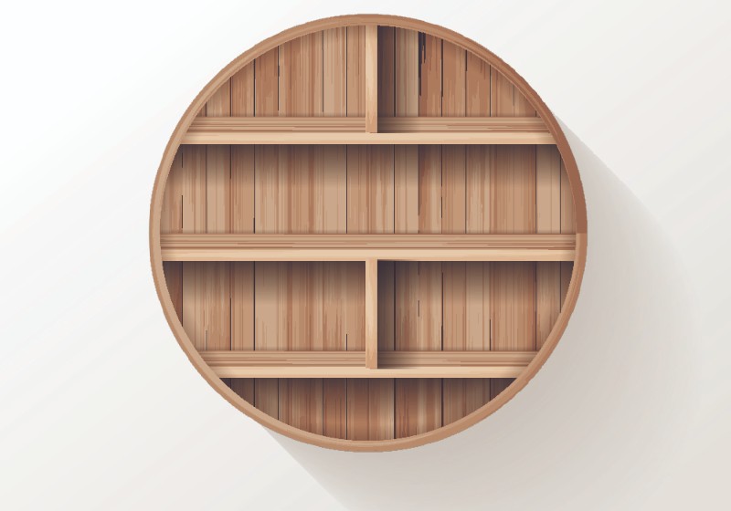 Vector wooden shelves mock up empty shelf circle design | DIY Circle Wood Shelf