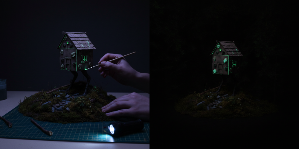 Baba Yaga Hut Glow-in-the-Dark Accents