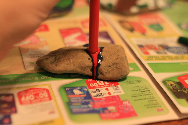 Melted Crayon Rock Art