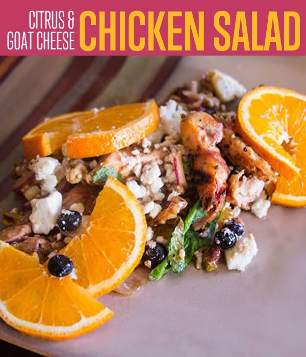 Citrus And Goat Cheese Smoked-Chicken Summer Salad | https://diyprojects.com/smoked-chicken-summer-salad/