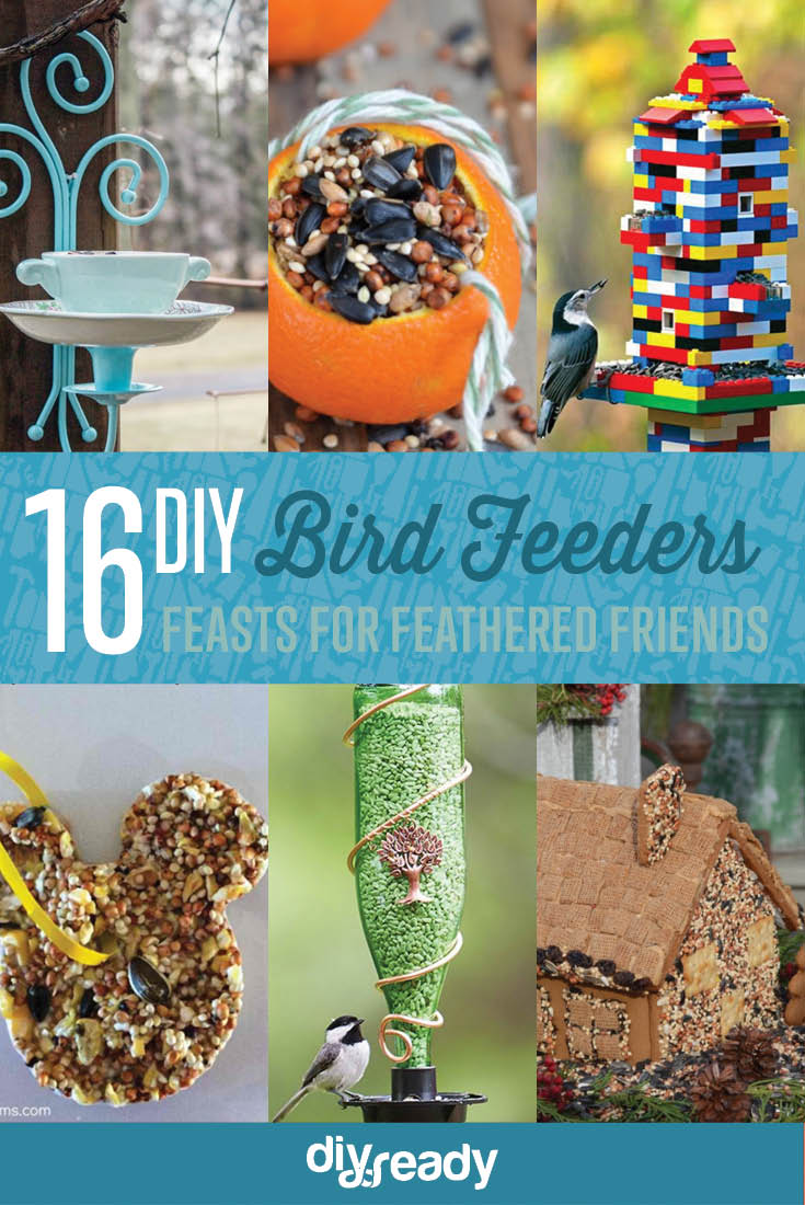 16 DIY Bird Feeder Ideas, see more at: https://diyprojects.com/diy-bird-feeder-ideas/