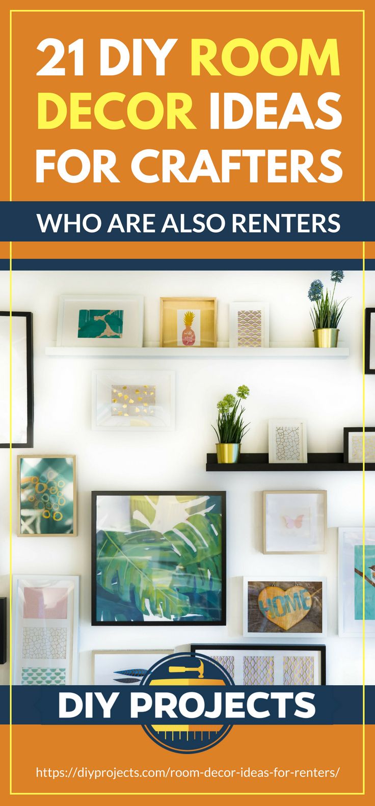 21 DIY Room Decor Ideas for Crafters (Who Are Also Renters) | https://diyprojects.com/room-decor-ideas-for-renters/
