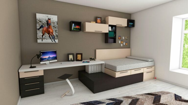 Feature | White and black desk beside bed and window | Cool DIY Projects For Teens Bedroom