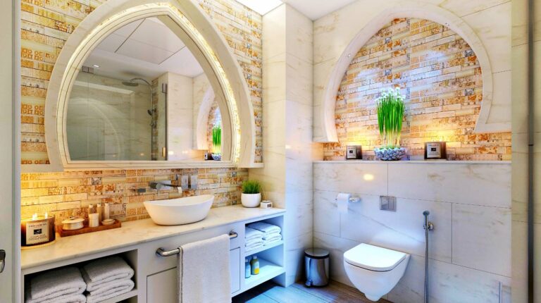 Feature | Empty comfort room white towel on gray steel bar | Incredible Bathroom Makeover Ideas You Can DIY