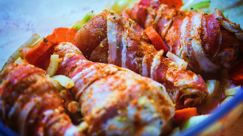 brown and white meat dish | Thanksgiving Side Dishes With Bacon That Will Steal The Show | thanksgiving side dishes | 9 Thanksgiving Side Dishes With Bacon That Will Steal The Show | Featured