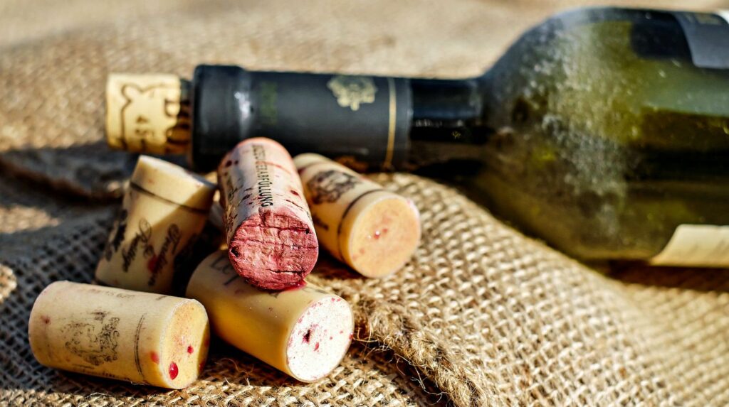 Feature | Red wine bottle beside wine corks | More DIY Wine Cork Crafts Ideas