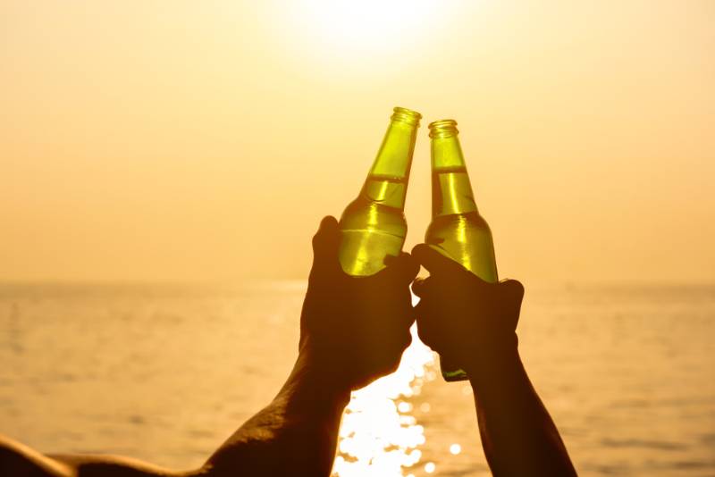 couple-hands-holding-beer-bottles-clanging | homemade beer