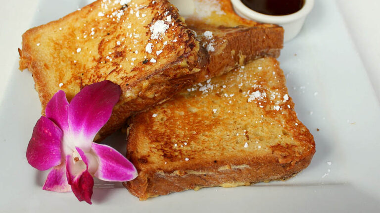 French toast with flower and syrup | French Toast Recipe | How To Make Homemade French Toast |