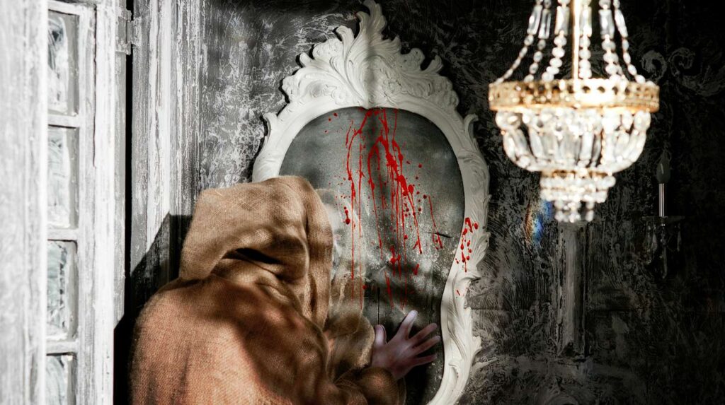 Ghost reflection in the old mirror | Haunted Halloween Specter Mirror DIY Decoration | Featured