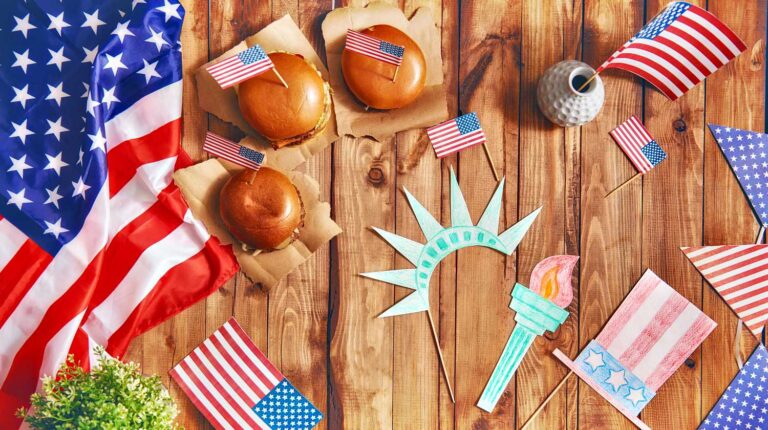 Feature | Top view with American flag on the table | 4th of July Ideas To DIY For This Year's Festivities