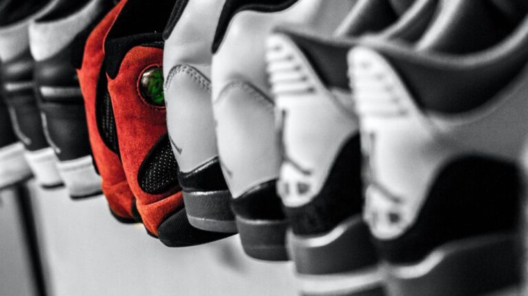 sneakers mounted in rack | DIY Shoe Rack Ideas For Your Sneaker Collection | Featured