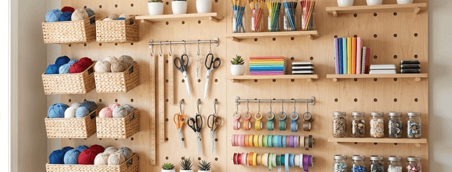 Craft Room Pegboard for Your Art Supplies