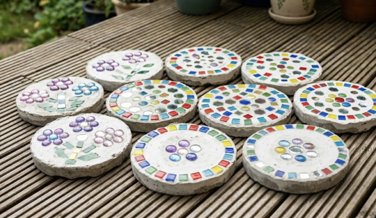 Painted Garden Stepping Stones for Kids