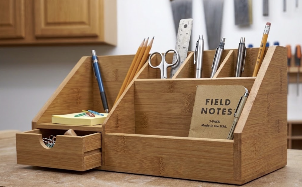 How to Build a DIY Wooden Desk Organizer (Free Build Plan)