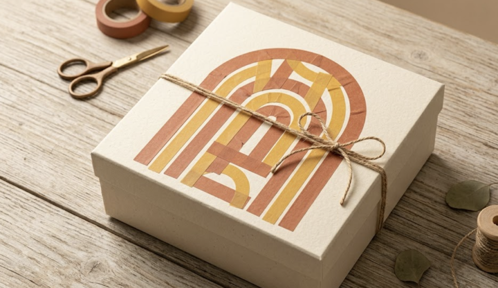boho sunset washi tape gift box