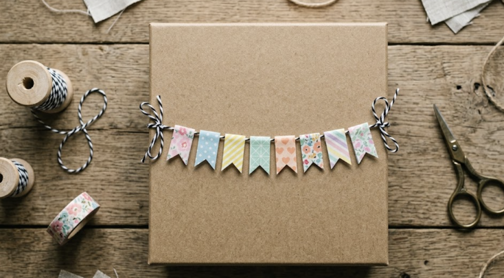 festive washi tape gift box idea
