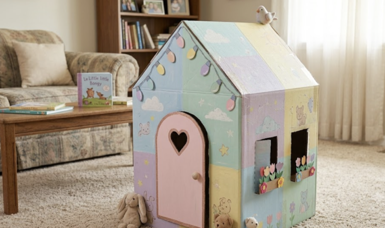 Build This Stunning Cardboard Box Playhouse from Shipping Boxes